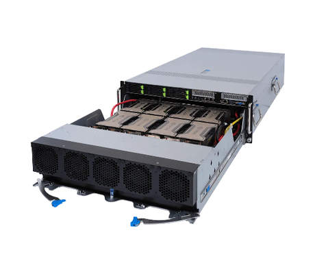 Gigabyte G492-ZD2 GPU server side view