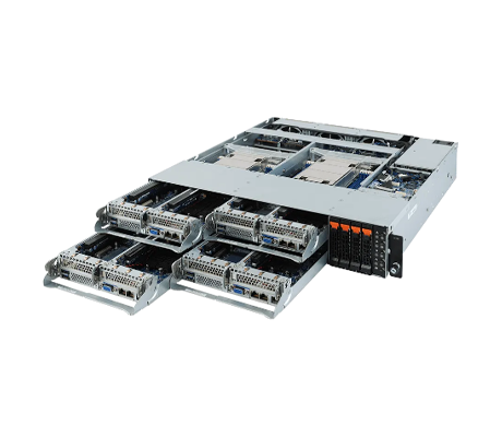 Gigabyte H242-Z11 server side view