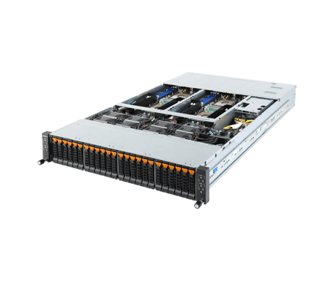 Gigabyte H261-NO0 Server side view.