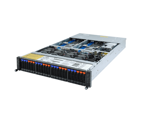 Gigabyte H262-Z66 server side view.