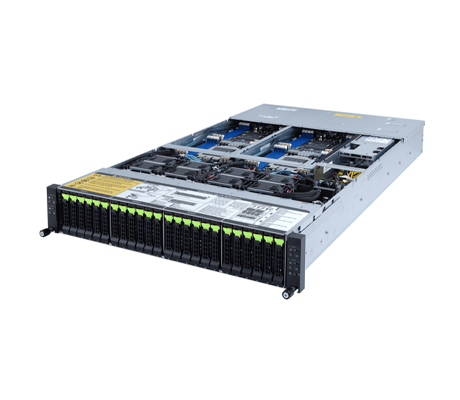 Gigabyte H262-Z6A server side view.