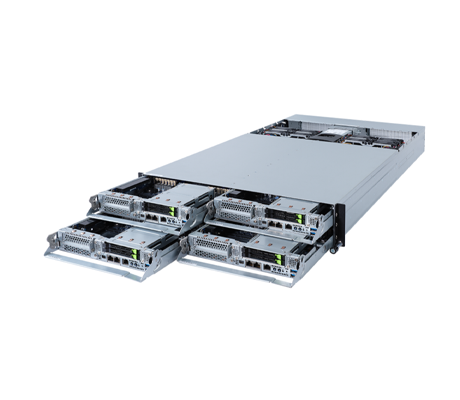 Gigabyte H282-ZC1 server side view.