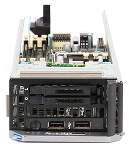 Dell M420 blade server 2-bay chassis front detail