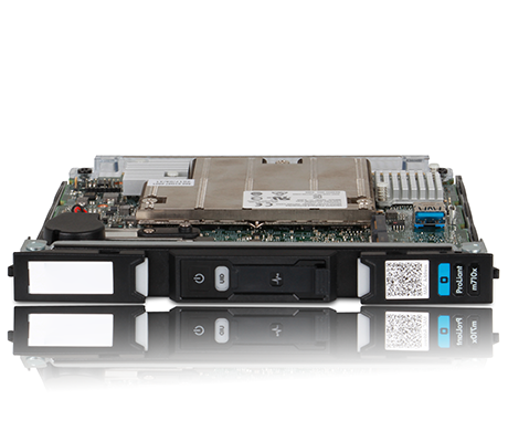 HPE ProLiant m710x Server Cartridge front, cpu side up