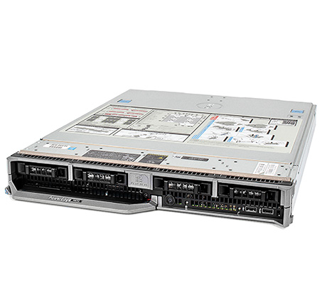 Dell M830 front perspective of 4-bay chassis