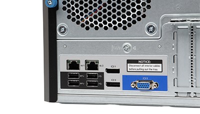 HPE MicroServer Gen10 rear view