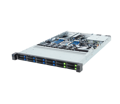 Gigabyte R143-E32 Server side view