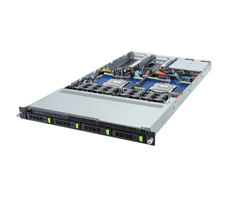 Gigabyte R183-ZF0 Server side view.