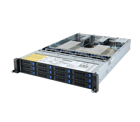 Gigabyte R282-Z90 Rack Server side view