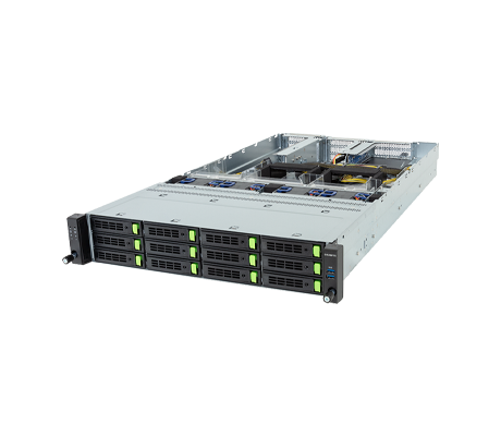 Gigabyte R284-SF0 Server side view