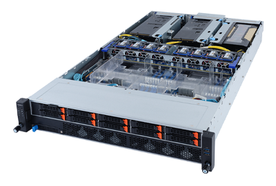 Gigabyte R292-4S0 server side view