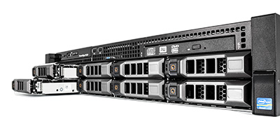 Dell R520 front of system detail in perspective