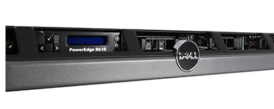 Dell R610 rack server front detail with control panel