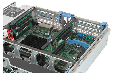 poweredge R810 rack server internal PCIe riser cards detail image