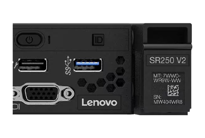 Lenovo ThinkSystem SR250 V2 front of system Lenovo ThinkSystem SR250 V2 front