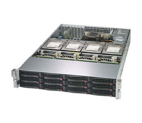 Supermicro SuperStorage 6028R-E1CR16T Server side view