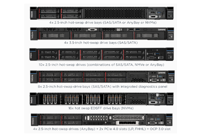 Lenovo ThinkSystem SR645 V3 Server front configurations