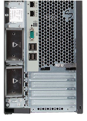 Fujitsu TX300 S8 server tower rear of system