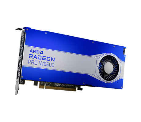 AMD Radeon PRO W6600 GPU side view.