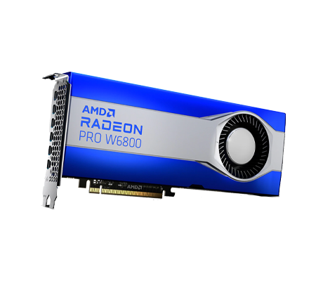 AMD Radeon PRO W6800 GPU side view.