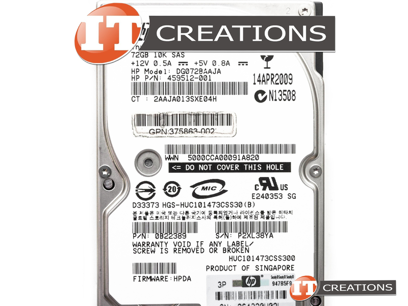 HP 72GB 10K Rpm Hot Plug SAS 2.5 Dual Port Hard Drive - Disco Duro