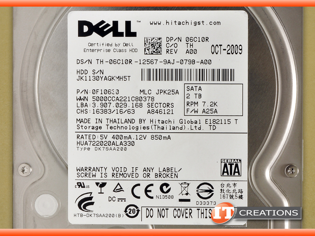 HDD Dell 2TB 7.2K RPM SATA 6Gbps 512n 3.5inch | Máy Chủ Hà Nội