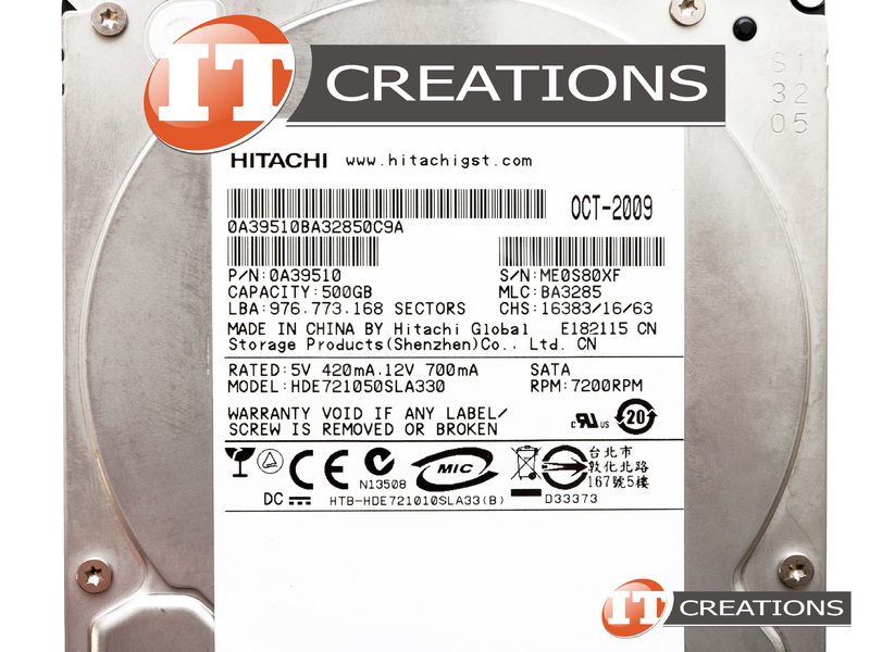 Disque Dur Hitachi 500 Go 7.2K RPM SATA – 3.5″ – HDP725050GLA360 – Occasion