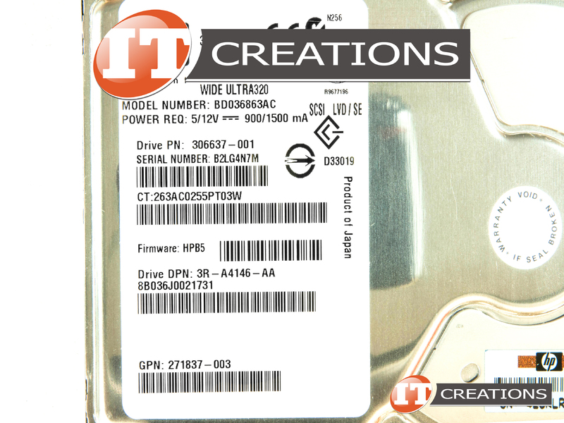 306637001 HP 36.4GB 10K RPM SCSI 3.5 INCH LARGE FORM FACTOR LFF