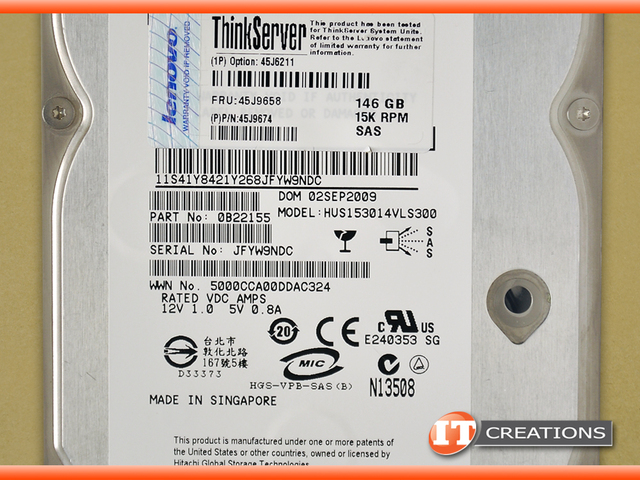 Hard Disk IBM 146GB 15K SAS 3.5'' Con Vassoio – Modello 39R7342, Usato Ma Funzionante, Garanzia Inclusa