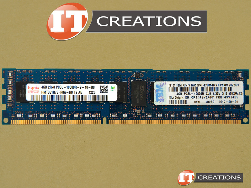 49Y3777 IBM SK HYNIX 4GB PC3L 10600R DDR3 1333 REGISTERD ECC 2RX8 CL9 