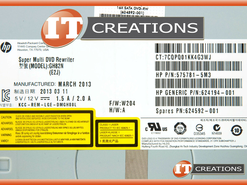 624592001 HP OPTICAL DRIVE DVD MULTI RECORDER RDL COMPACT DISC