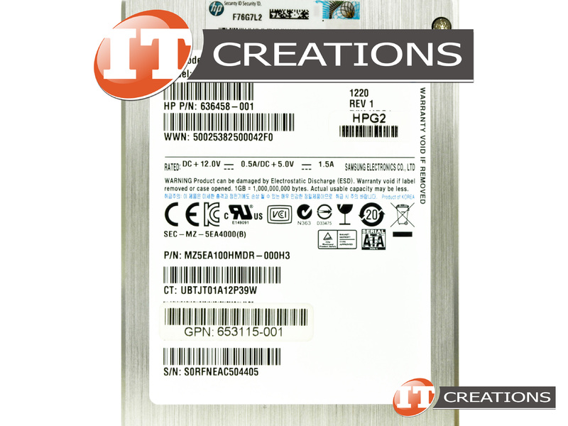 636458-001 HP / Samsung 100GB SSD SATA 2.5 Inch Small Form Factor SFF ...