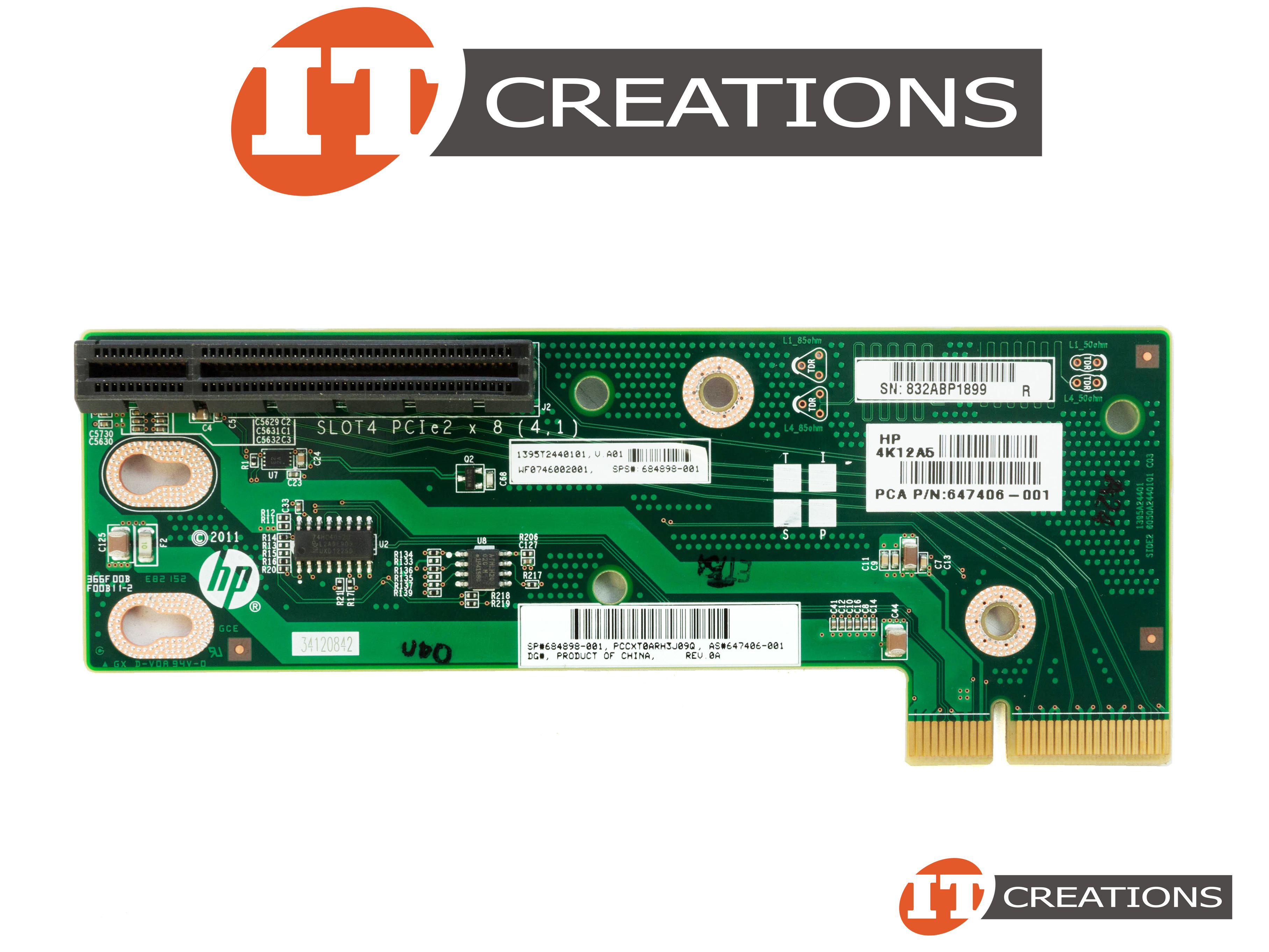 647406-001 HP Riser Board/card PCI-E 2.0 X4 Slot 2 For HP Proliant ...
