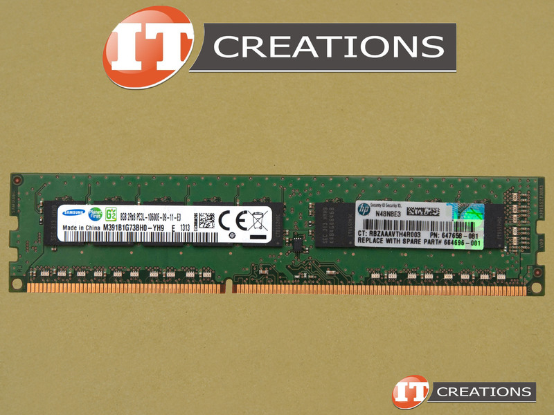 Barrette Mémoire HP 8 Go – DDR3 PC3-10600E – 1333 MHz – 2RX8 – Low Power – Pour MicroServer G8