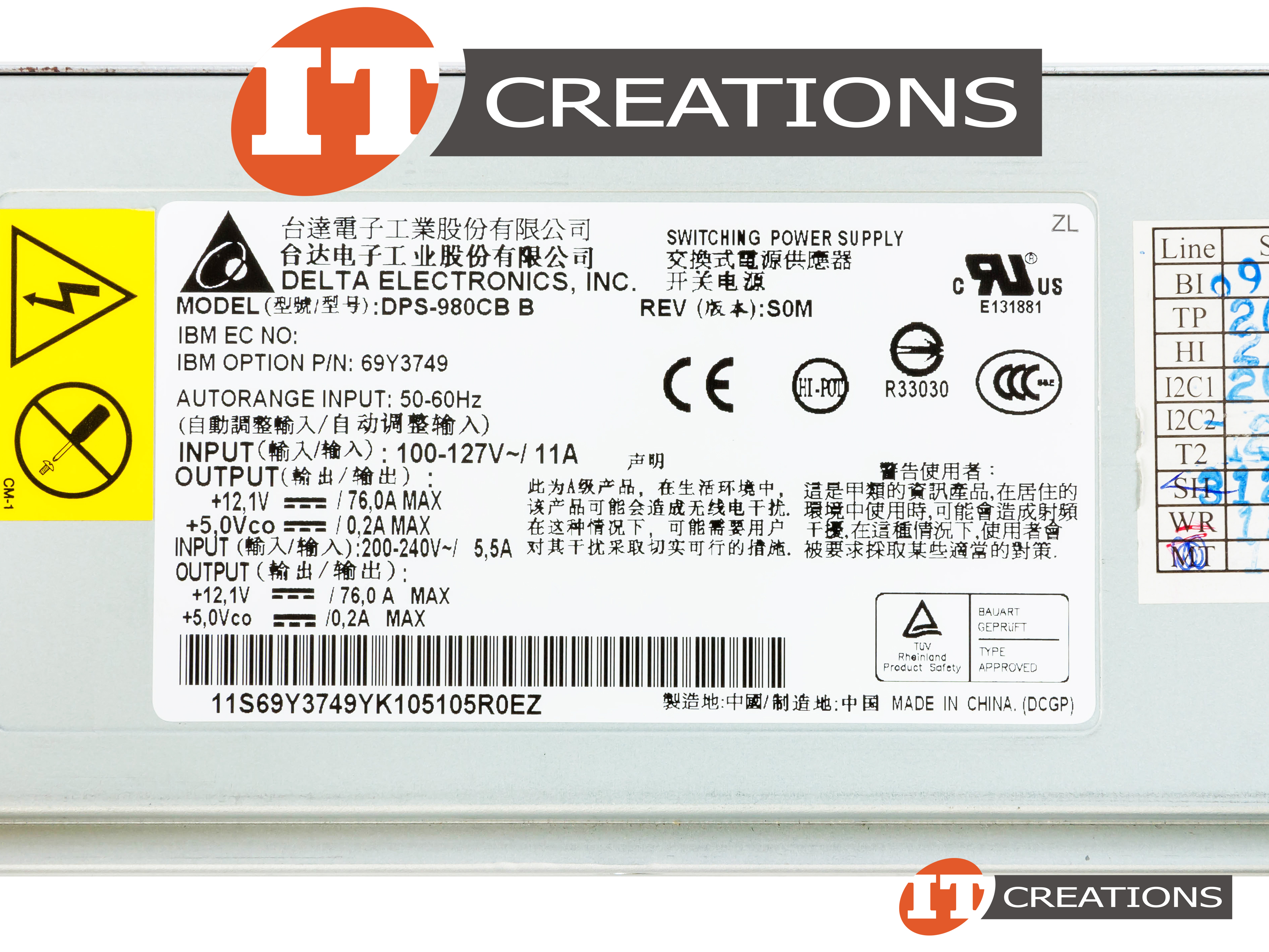 IBM 24R2738 Alimentation 835W Hot-Swap Pour X3400 X3500 M1