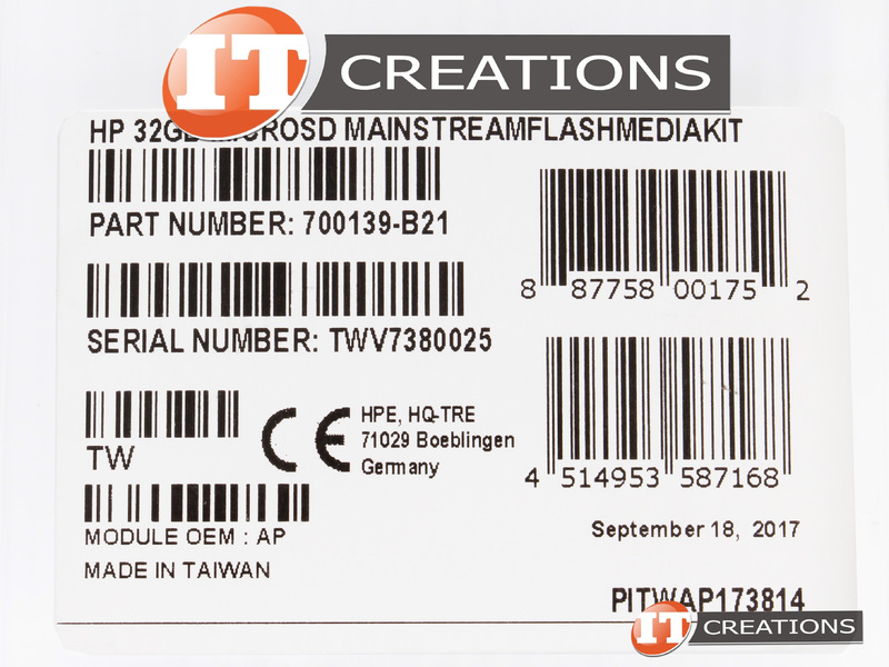 700138102 HP / HPE 32GB SDHC C10 U1 MICRO SD CARD ENTERPRISE MAINSTREAM FLASH MEDIA SECURE