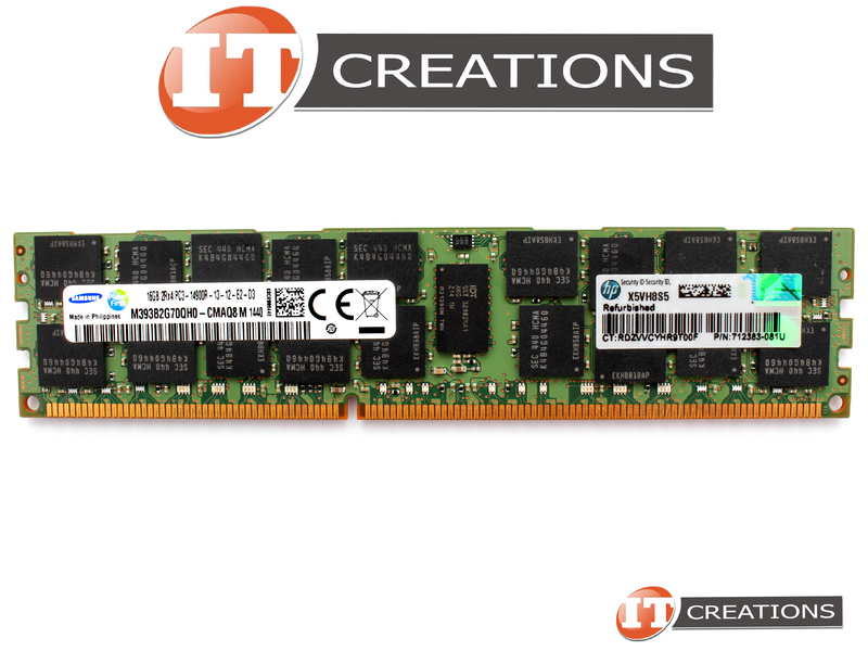 Pc3 12800 712383-081 HP 16GB 14900R 1866Mhz 1.5v 2rx4 Memory Ram