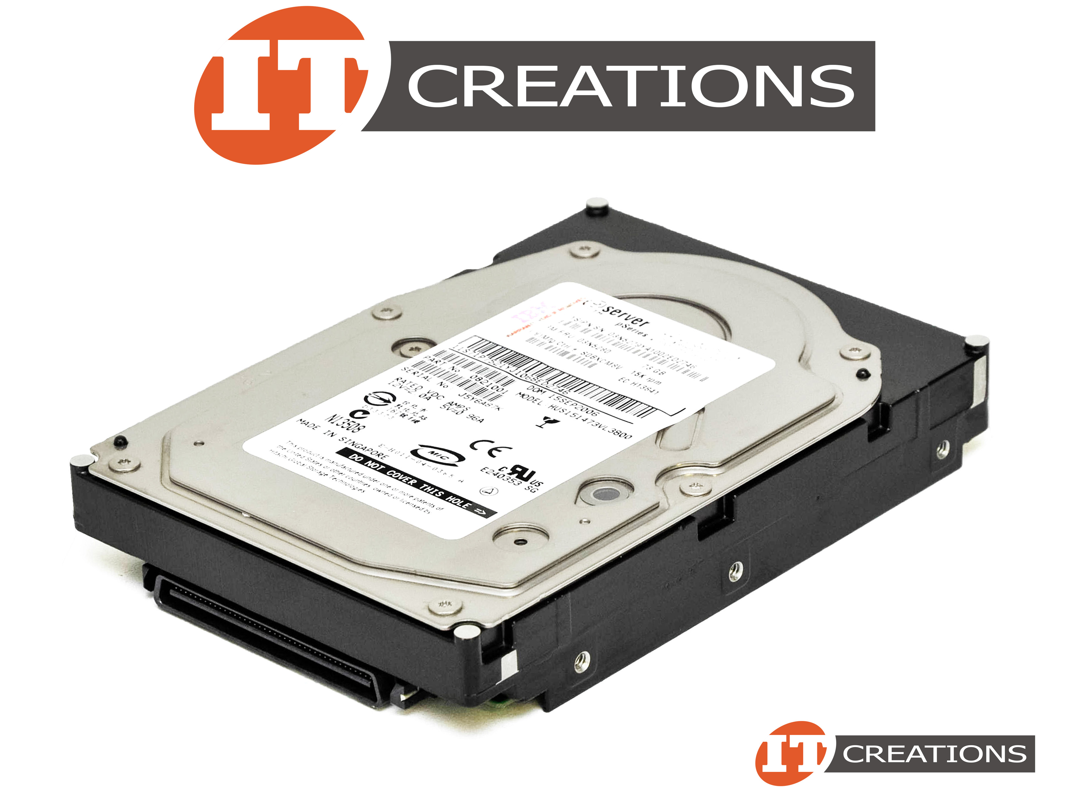 71P7521 Refurbished IBM / HITACHI GLOBAL 73GB 15K RPM SCSI 80 PIN 3