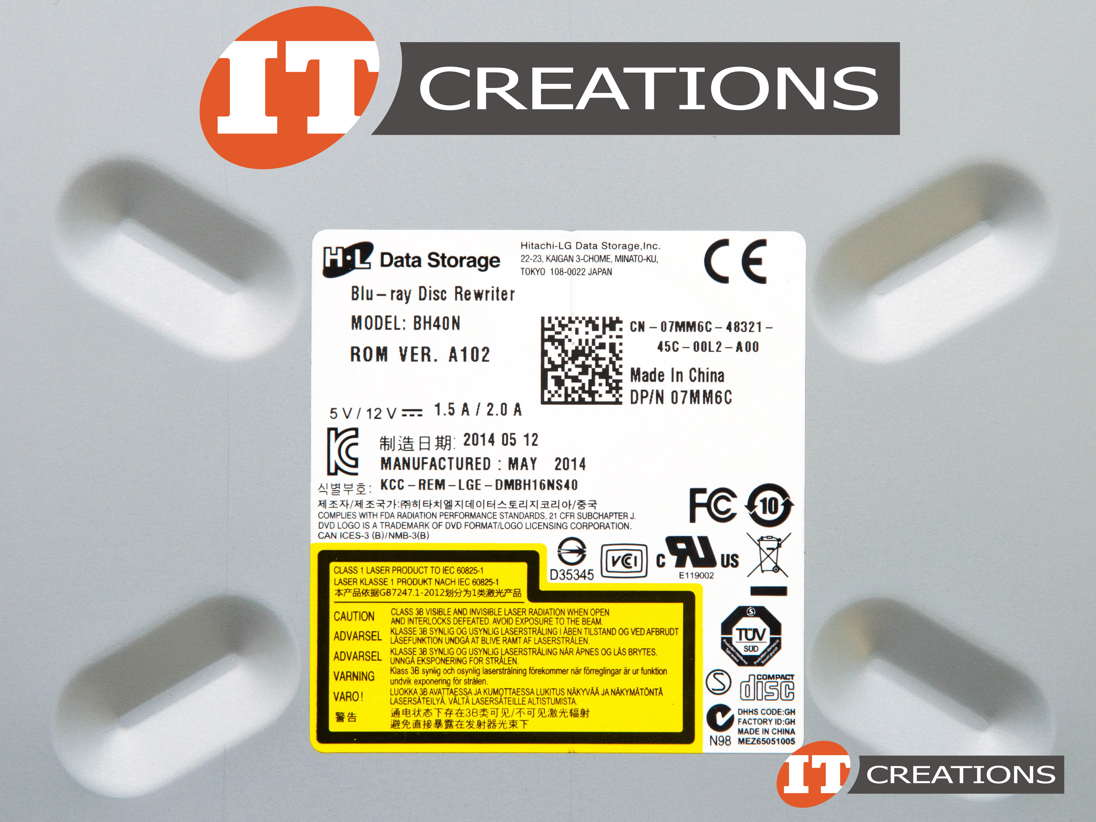 7MM6C DELL Optical Drive Bluray Disc Rewriter DVD R/rw / CD
