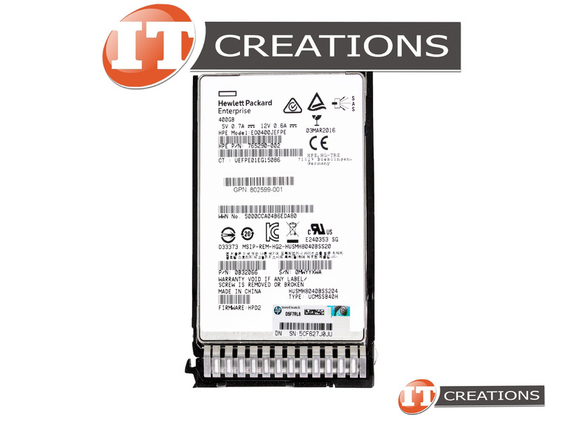 802582-B21 - New Other - HP 400GB MLC SAS III 2.5 Inch Small Form ...