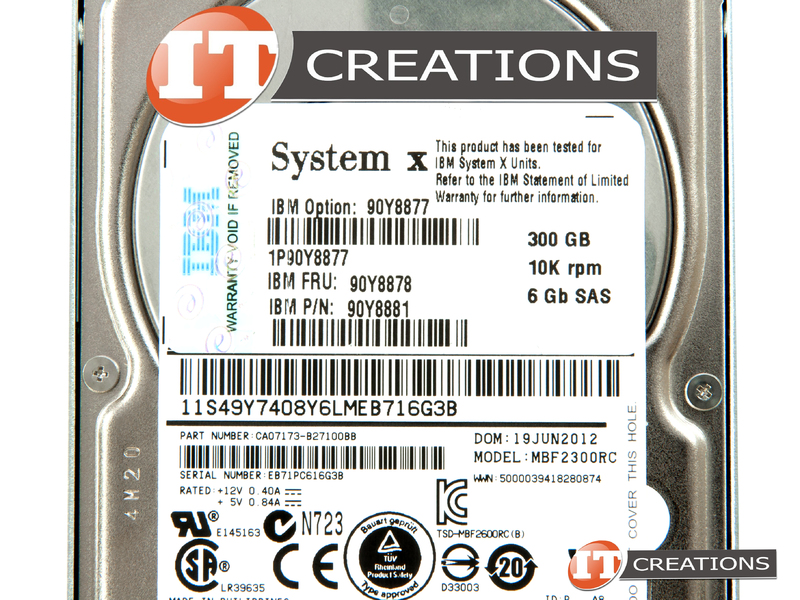 90Y8877 IBM / TOSHIBA 300GB 10K RPM SAS 2.5 INCH SMALL FORM FACTOR SFF