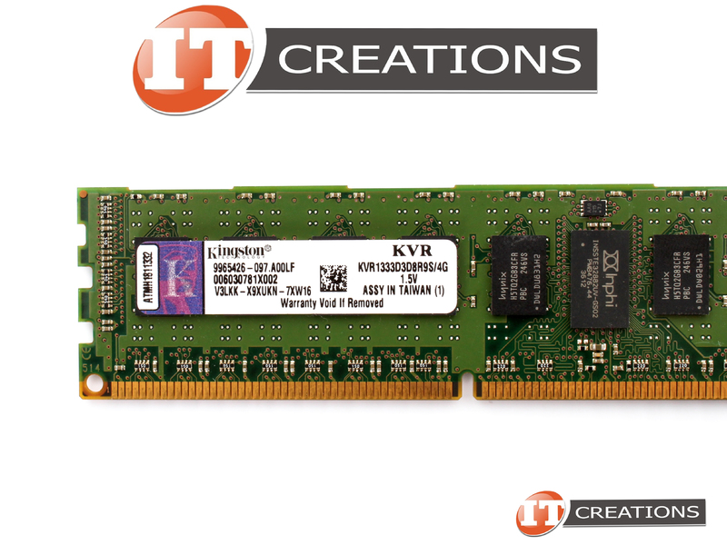 KINGSTON 4GB PC3-10600R DDR3-1333 REGISTERED ECC CL9 240 PIN 1.5V MEMORY  MODULE (9965426-097.A00LF)