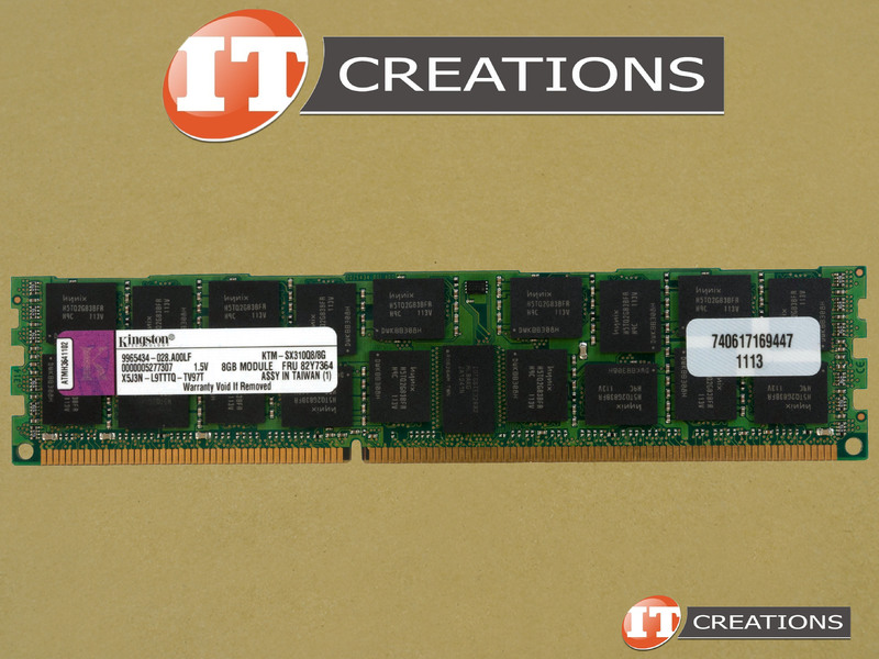 KINGSTON 8GB PC3-8500R DDR3-1066 REGISTERED ECC CL7 240 PIN 1.5V MEMORY  MODULE (9965434-028.A00LF)