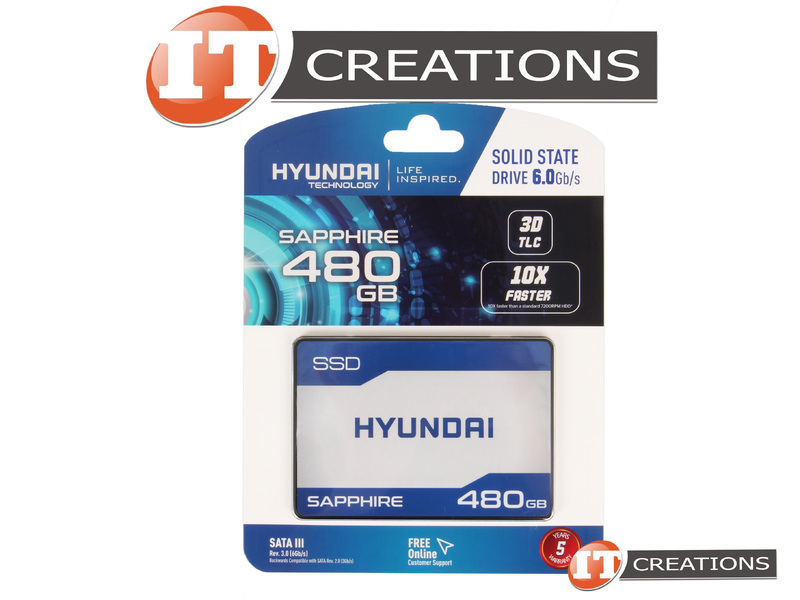 C2S3T-480G-RETAIL Retail - HYUNDAI 480GB TLC SATA III 2.5 INCH SMALL FORM FACTOR SFF 7MM SAPPHIRE 3D TRIPLE LEVEL CELL 6GB/S READS 500MB/S WRITES 400MB/S SOLID STATE HARD DRIVE SSD (