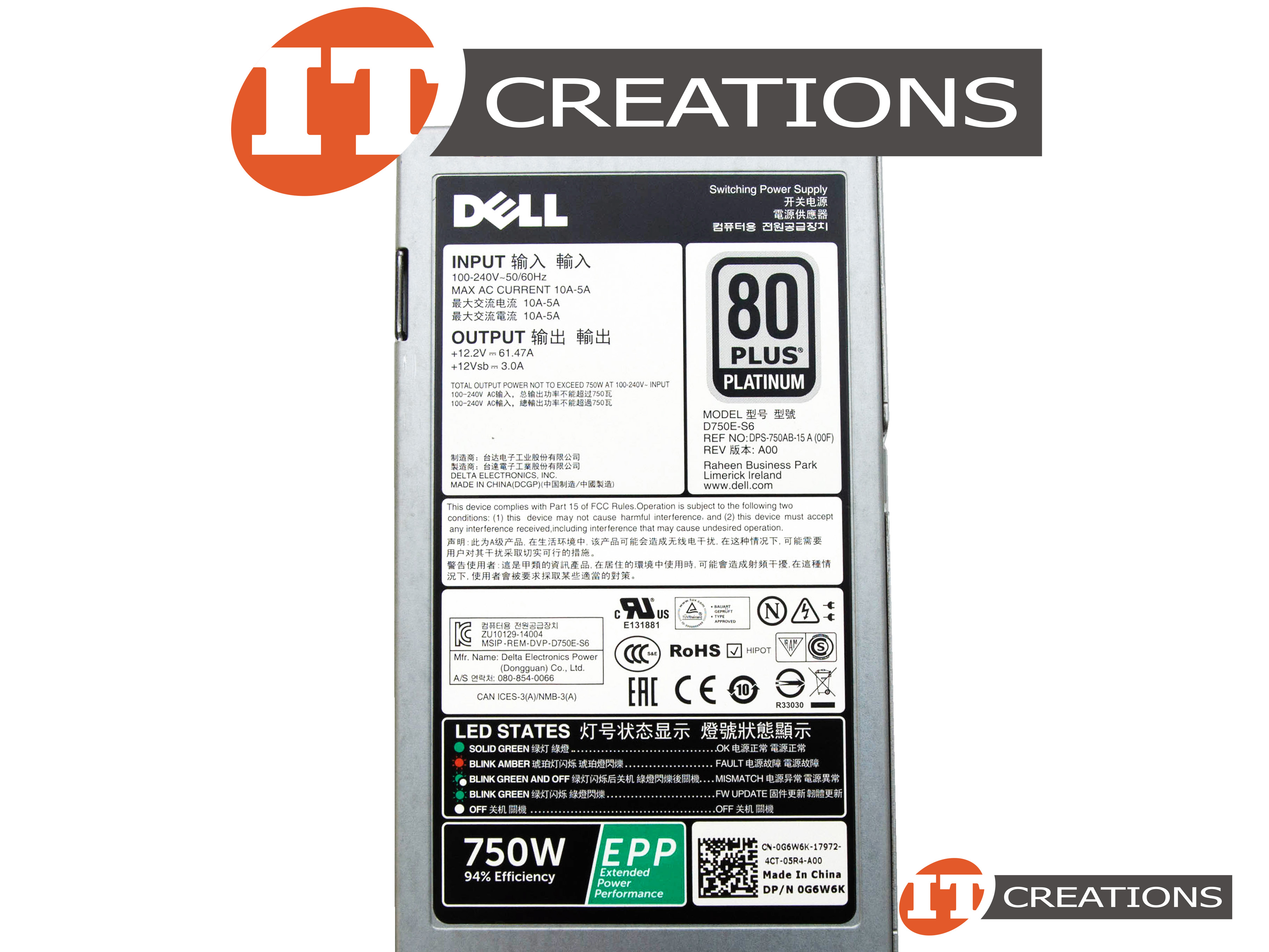 Alimentatore Server PowerEdge R730 Alimentatore Dell CMPGM Da 1100 - Foto 12