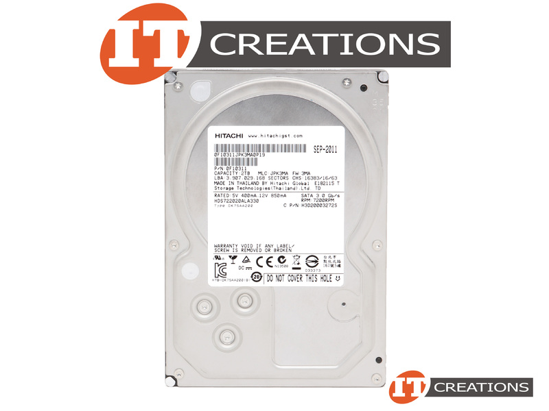 HDS722020ALA330 - Refurbished - HITACHI GLOBAL 2TB 7.2K RPM SATA II 3.5 ...