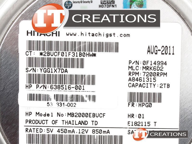 HUA723020ALA640-HP HITACHI 2TB 7.2K RPM SATA 3Gb/S 64MB CACHE 3.5 INCH ...