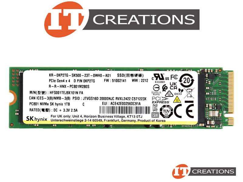 DELL 1TB PCIE GEN4 X4 NVME M.2 2280 SOLID STATE DRIVE SSD ( 1000GB ) - KEY  M PCI-E 4.0 NON VOLATILE MEMORY EXPRESS (KP2TG)