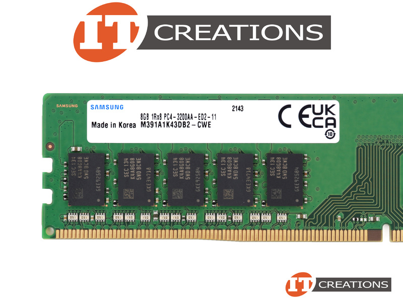 M391A1K43DB2-CWE SAMSUNG 8GB PC4-25600AA-E DDR4-3200AA-E UNBUFFERED ECC ...