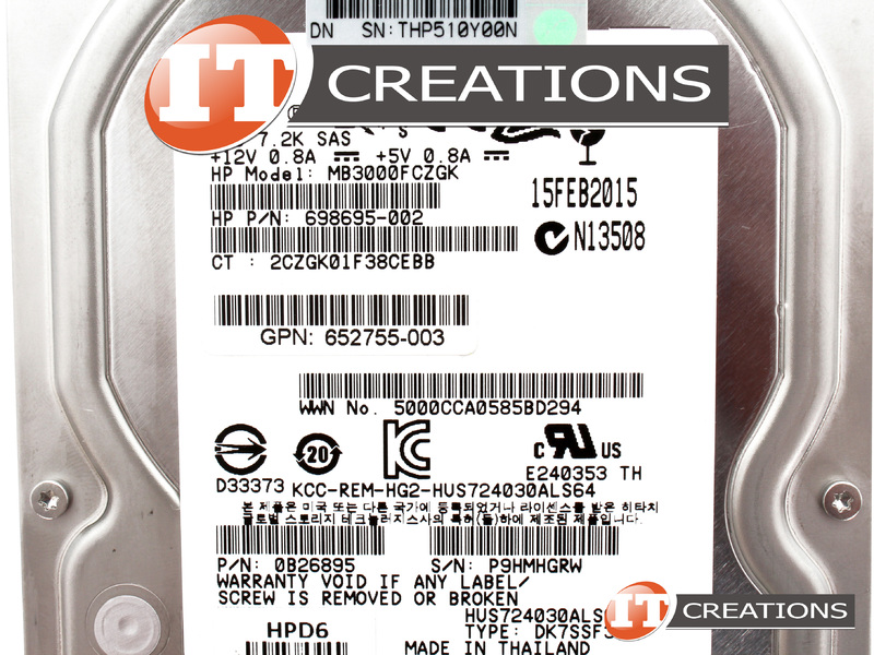 HDD HITACHI 3To SAS 7.2K – 3.5 Pouces, Modèle HUS724030ALS640